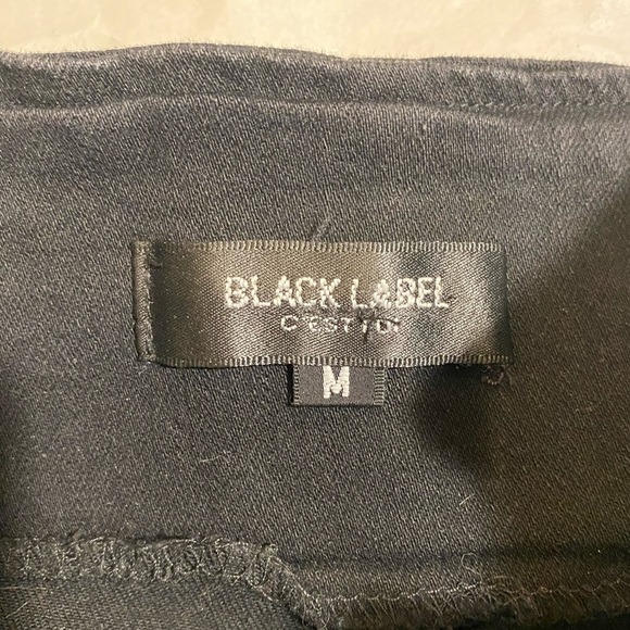 Black Label C'est‎ Moi Paperbag Skirt Black Size M Mini Pleated Belted - Picture 3 of 4